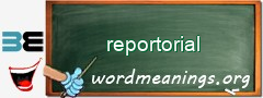WordMeaning blackboard for reportorial